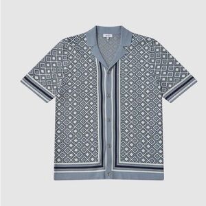 Reiss (Ripley Cuban collar geometric shirt) - size Large brand new with tags